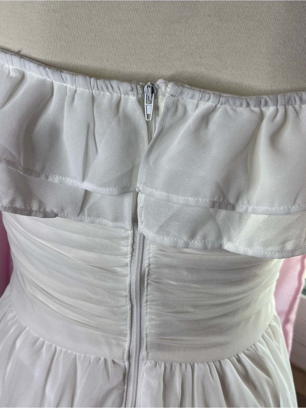 White Ruffled Off-Shoulder Sundress - Picture 7 of 10